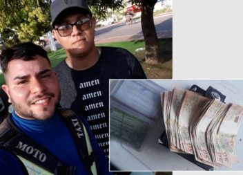 Mototaxista acha carteira com quase R$ 2 mil, e devolve o dinheiro